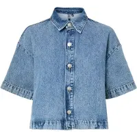 Pieces Sky A-shape Denim Lyhythihainen Paita