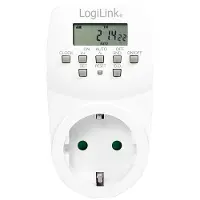 Logilink ET0007, Päivä-/viikkoajastin, Valkoinen, Digitaalinen, LCD, Painikkeet, CE