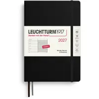 Adlibris Kalenteri Weekly Planner &amp; Notebook 2026 A5 Black