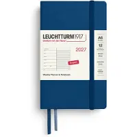 Adlibris Kalenteri Weekly Planner &amp; Notebook 2027 A6 Indigo
