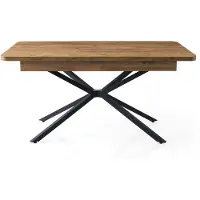 Skye Decor Laajennettava Ruokapöytä, Ruskea, 160–200 Cm | 100 % Melamiinipinnoitettu, Rautaiset Jalat, Moderni Teollisuustyyli