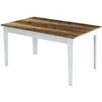 Skye Decor Perinteinen Ruokapöytä, Pähkinä Ja Valkoinen, 145 X 75 X 88 Cm | 100 % Melamiinipinnoitettu, 18 Mm Paksu | Tyylikäs Ja Toimiva