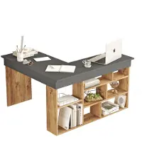 Norda Design Moderni Opiskelupöytä, Atlantin Mänty Ja Antrasiitti, 129 X 72 X 120 Cm | 100 % Melamiinipäällyste, 18 Mm Paksu | Tyylikäs Ja Toimiva Muotoilu
