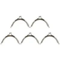 Typecat 5 Metal Frames Snap Clasp Arch Pattern Coin Style Purse Silver