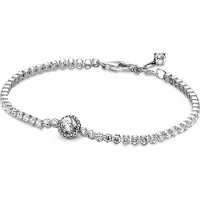 Pandora Sterling Silver Bracelet With Clear Cubic Zirconia - Silver - 16 CM