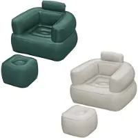 Bestway -puhallettava nojatuoli, jossa on jalkatuki valikoitu väri 107x99x80/48x48x36 cm sisätiloissa 75137