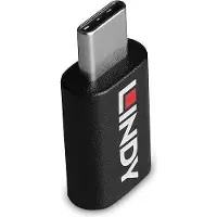 Lindy USB-C Data Blocker, datasiirron estävä adapteri, 100W, musta