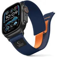 TechProtection Nylon Elite Strap for Apple Watch 44 / 45 / 46 / 49 mm - Navy Orange