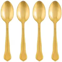 Bialetti Pure Gold -espressolusikkasetti, 4 kappaletta, ruostumaton teräs, kulta