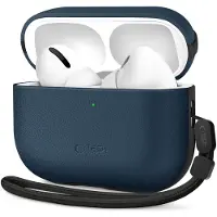 Tech-Protect AirPods Pro 3 NaturalFit -nahkakotelo - laivastonsininen