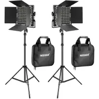 Neewer Newer 660 Bi Color LED Studio Kit, kaksi 40W 3200-5600K lamppua + jalustat + portit