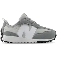 New Balance unisex for kids. I327V1_KL 327 New-B Hook & Loop leather trainers, grey (27.5), Flat, Suede, Velcro, Sport, children's fashi