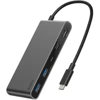 Belkin Connect 7-in-1 USB-C Hub with Dual USB-C Ports - Silver