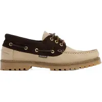 Barbour for man. MFO0795 Leather Deck Shoes brown, beige (44), Flat, Laces, Casual