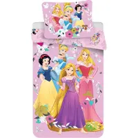 Disney Princess Pink 02-pussilakanasetti, 140 x 200 cm + 1 tyynyliina 70 x 90 cm