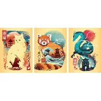 Sonstige Verlage Ukiyo-E Cat Warrior, Red Panda & Drag 3X100P - Multi/patterned - ONE SIZE