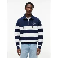 Tommy Hilfiger Nautical Block Stripe 1/4 Zip - Navy - L