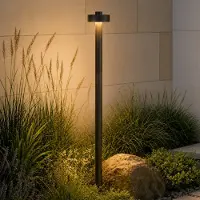 LUCANDE LED-pylväsvalaisin Nirella, 100 cm, musta, CCT, IP65 Nirella, Musta, Metalli, Moderni