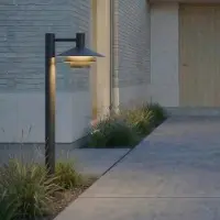 LUCANDE LED-pylväsvalaisin Montaro, 100 cm, antrasiitti Montaro, Musta, Alumiini, Moderni