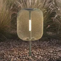 LUCANDE LED-aurinkokäyttöinen maakiinnitteinen valaisin Faylen, salvia-vihreä, Faylen , himmennettävä, Vihreä, Metalli, Design