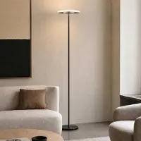 LUCANDE Led uplight lattiavalaisin Raymond , himmennettävä, Musta, Olohuone/ruokailutila, Metalli, Moderni