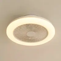 LINDBY Vedin LED-kattotuuletin, halkaisija 45 cm, RGBW, himmennettävä, valkoinen, DC - , Vedin, himmennettävä, Valkoinen, Olohuone, Muovi, Moderni