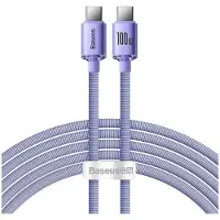 Baseus Crystal Shine USB-C / USB-C Kaapeli CAJY000705 - 2m - Violetti