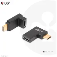 Club 3D CAC-1528 - USB-C - USB-C 90 asteen kulma-adapterisarja, Musta