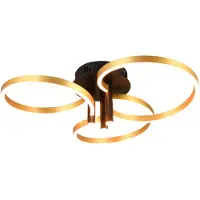 TRIO Caruso LED kattovalaisin 65cm 2300+3000+4000K 43W musta/kulta