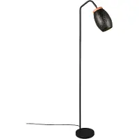 TRIO Bidar lattiavalaisin E27 147cm musta/kulta
