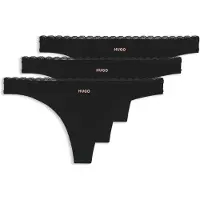 HUGO for woman. 50566737 Set 3 Micro Thongs black (L), Homewear, Polyamide