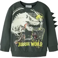 Name it Nmmjal Jurassic Nreg Sweat Bru Noos Sky - Khaki green - 92