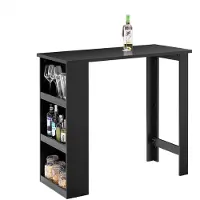 SoBuy FWT17-II-SCH Korkea baaripöytä, musta 112x57x106 cm