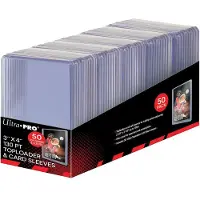 Ultra pro 63.5 x 88.9mm Superpaksu 130PT Toploader & Thick Card Sleeves 50+50 kpl