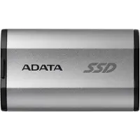 ADATA A-DATA SD810 500 Gt USB 3.2 Gen 2x2 (USB-C) -ulkoinen SSD, iskunkestävä, kannettava, pelikäyttöön, hopea