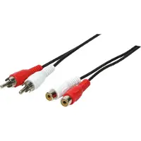 Logilink 2xRCA - 2xRCA, 5m, 2 x RCA, Uros, 2 x RCA, Naaras, 5 m, Musta (CA1037)
