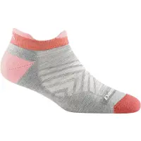 Darn Tough Women's Run No Show Tab Ultra-Lightweight Running Sock Cushion Ash Treenisukat L (41-42.5)
