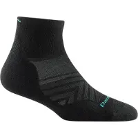 Darn Tough Women's Run 1/4 Ultra-Lightweight Cushion Running Sock Black Treenisukat L (41-42.5)