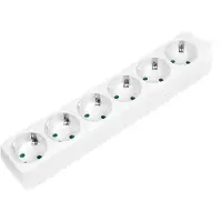 Logilink LPS238, 1,5 m, Sisätila, IP20, Valkoinen, 6 AC-pistorasia(a), 250 V