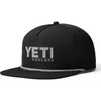 Yeti Flat Brim Rope Hat Black Lippalakit One Size
