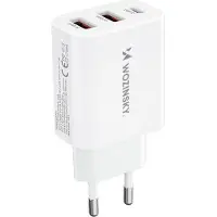 Wozinsky CWCUCW 30W USB-C / 2 x USB-A mains charger - white