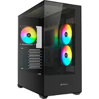 Sharkoon SK6 ARGB Black ATX Case with 2 Tempered Glass Panels and 3 120mm RGB PWM Fans (4044951045068)