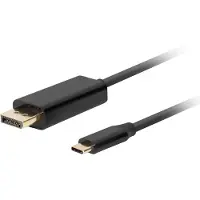 Lanberg USB-C > DisplayPort Kaapeli 4k 60Hz Musta - 0.5m