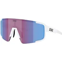 Bliz P003 Large -pyöräilylasit matte white/nano optics nordic light begonia purple/blue multi