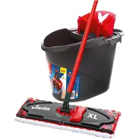 Vileda Ultramax XL Universal floor cleaning set with a telescoping handle and a 2-in-1 PowerPress bucket (161035)