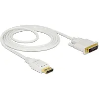 DeLOCK – Cable Displayport 1.2 male > DVI 24+1 male passive 2 m white (83814)