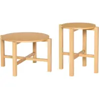 Hubsch Four Coffee Table Natural (Set Of 2) - 68X42CM