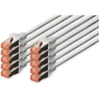 Digitus CAT 6 S-FTP PATCH CORD, CU, LSZH AWG 27/7, LENGTH 3 M, 10 PIECES, COLOR GREY (DK-1644-030-10)
