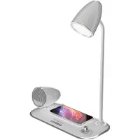 Tellur pöytälamppu laturilla ja Bluetooth-kaiuttimella Nostalgia TLL151371, valkoinen