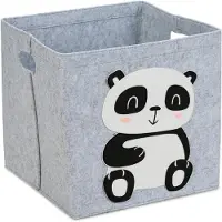 Relaxdays Taitettava laukku 33x34x32cm., harmaa/valkoinen/musta